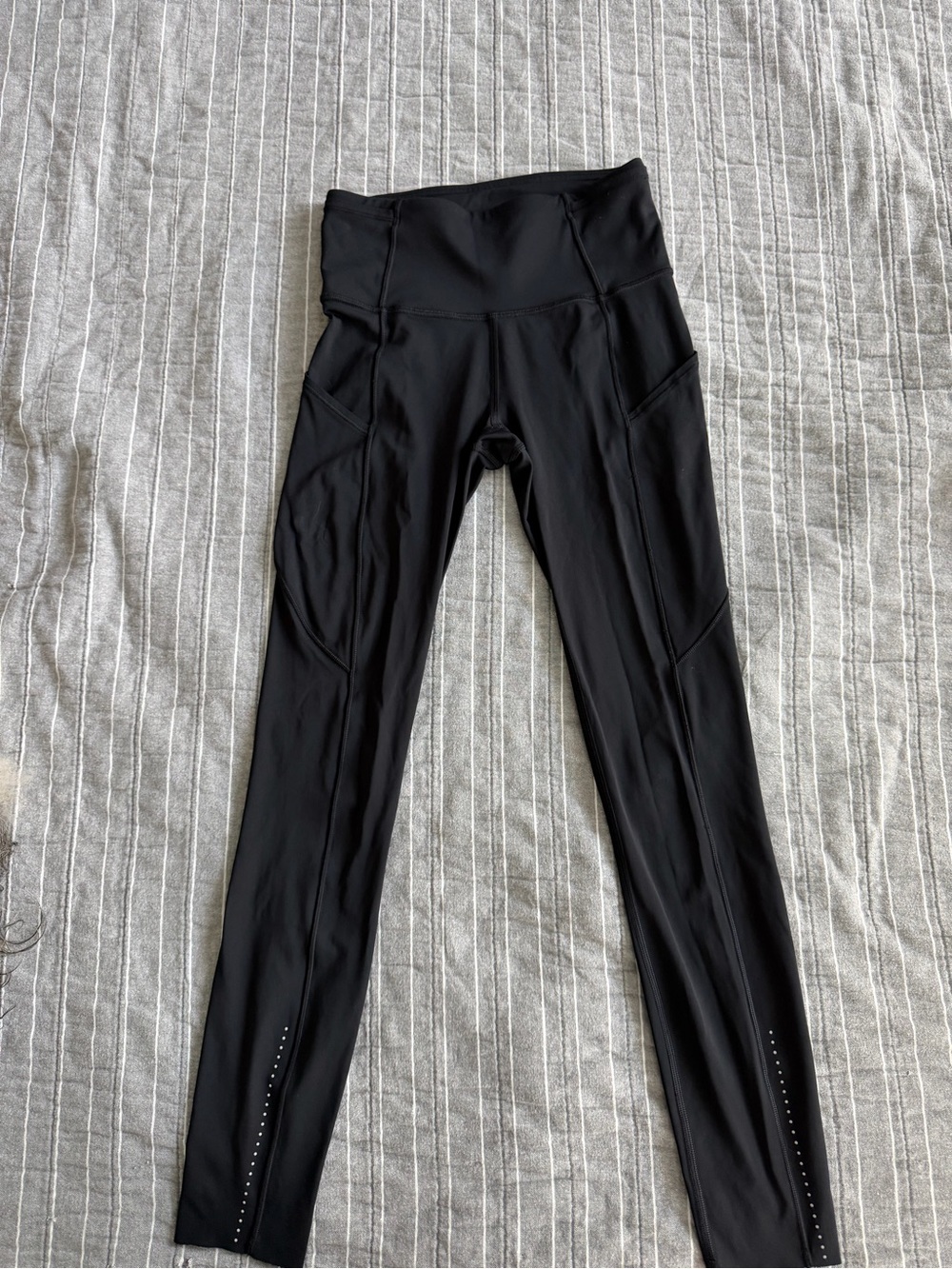 Lululemon Fast free Leggings Womens 2 Black High Rise Pockets Running Ankle